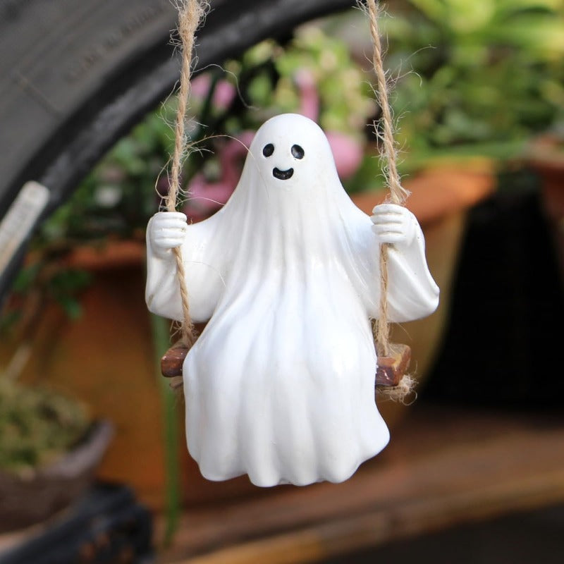 Swing Ghost Statue Outdoor Halloween Decor