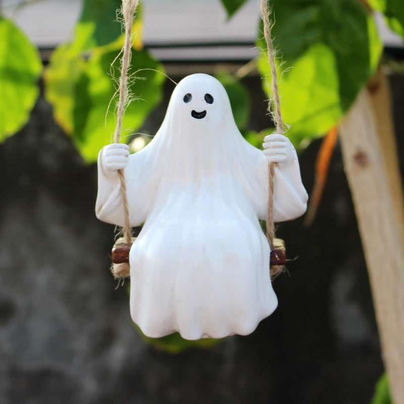 Swing Ghost Statue Outdoor Halloween Decor