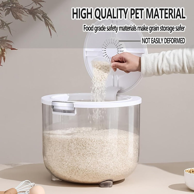 20Lb Rice Container Clear Rice Dispenser with Measuring Cup