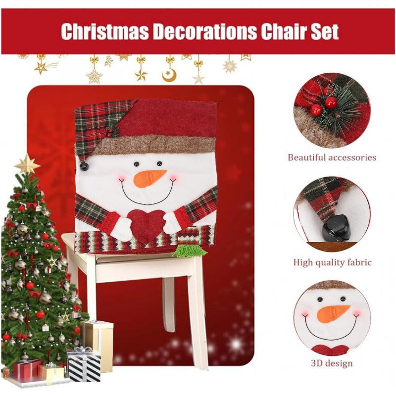 Easy to Install Soft Anti Wrinkle Christmas Dining Chair Slipcovers