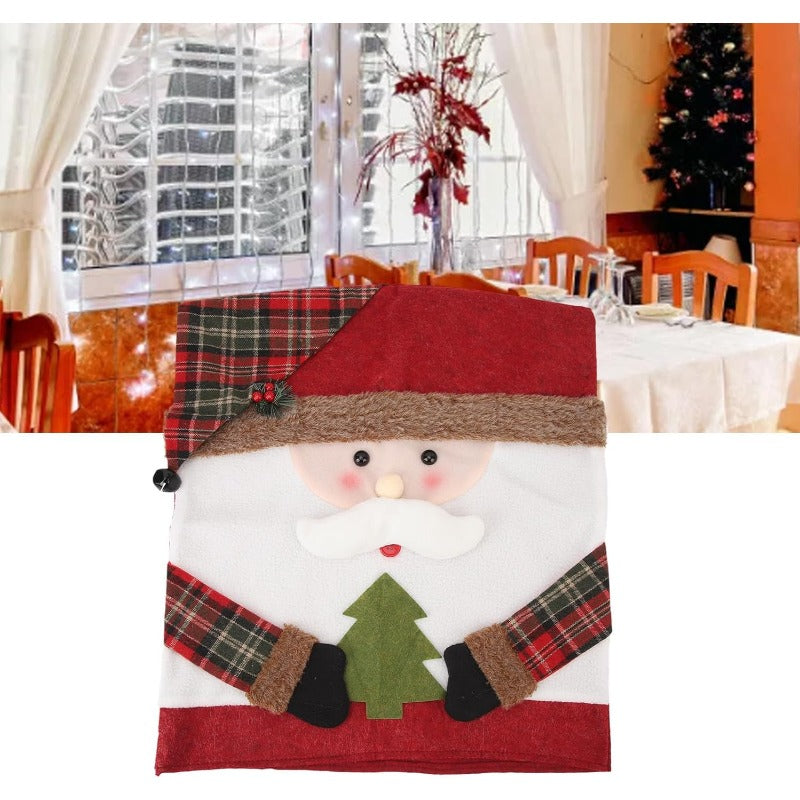 Easy to Install Soft Anti Wrinkle Christmas Dining Chair Slipcovers