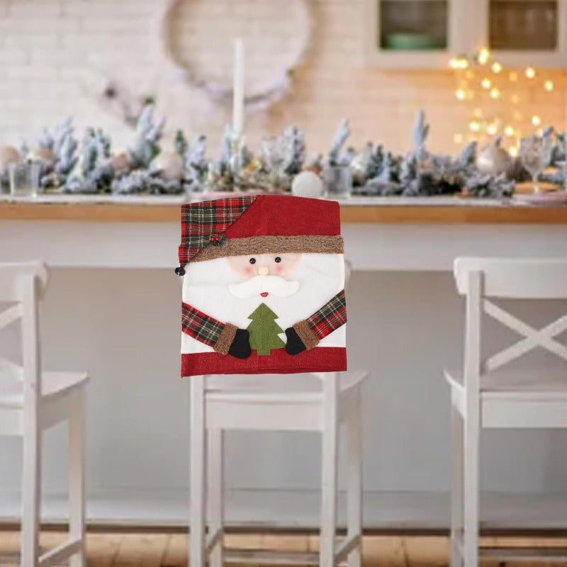 Easy to Install Soft Anti Wrinkle Christmas Dining Chair Slipcovers