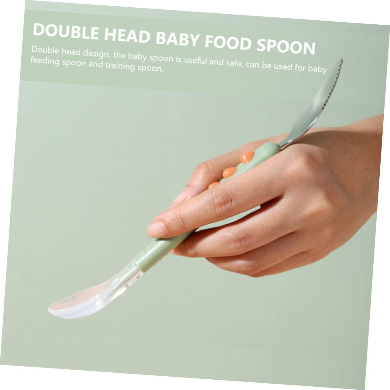 Fruit Puree Spoon Double Head Fruit Masher Spoon Light Green