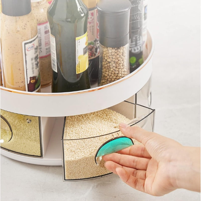 Multifunctional Kitchen Spice Box,Revolving Seasoning Spice Container