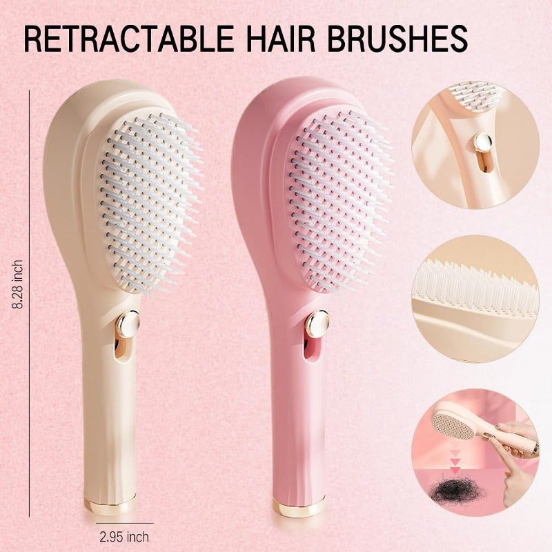 Retractable Hairbrush for Women Anti-Static Massage Easy Hair Removal