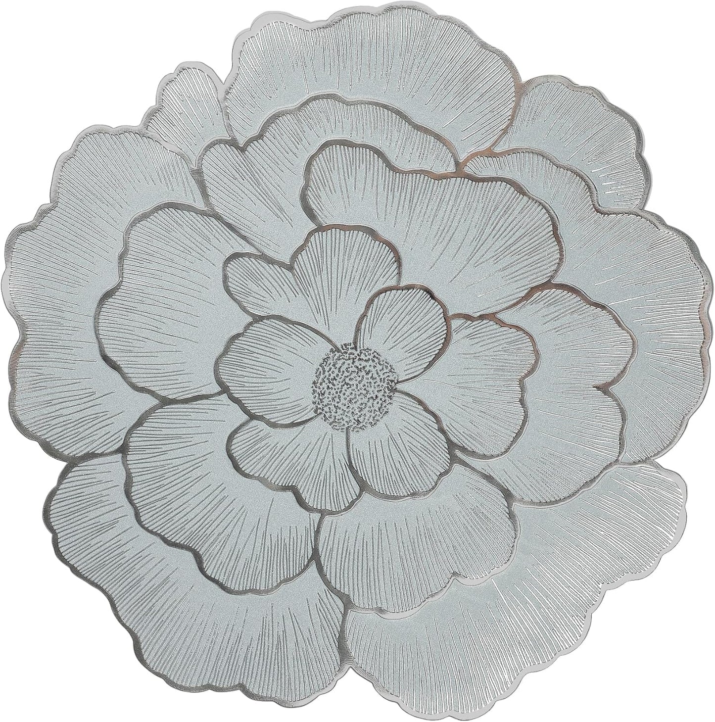 Round Floral Placemats Set of 6 Gold Rose-Shaped Placemats