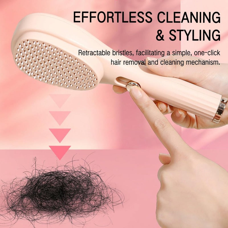 Retractable Hairbrush for Women Anti-Static Massage Easy Hair Removal