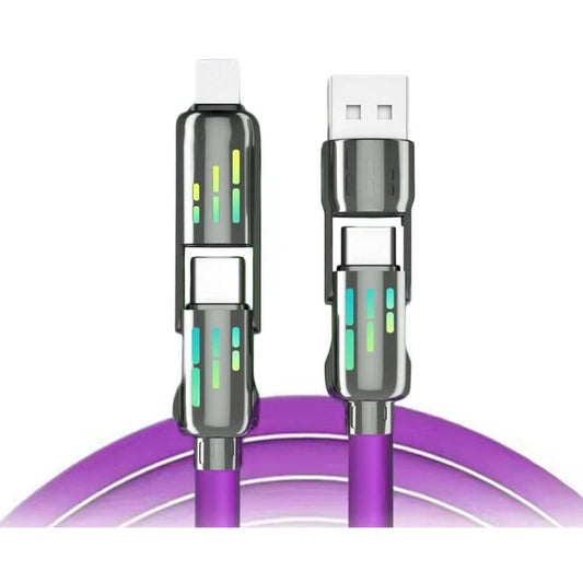 240w 4-in-1 USB C Charging Cables with Breathing Light