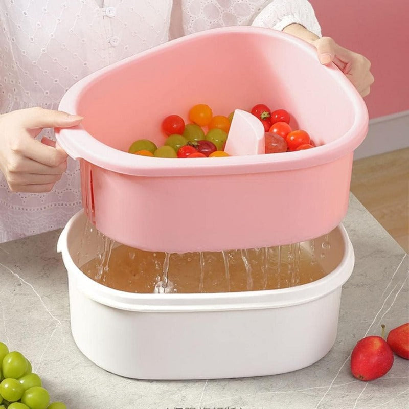 Fruit and Vegetable Washing Machine with Sided Spin Scrubber Brush