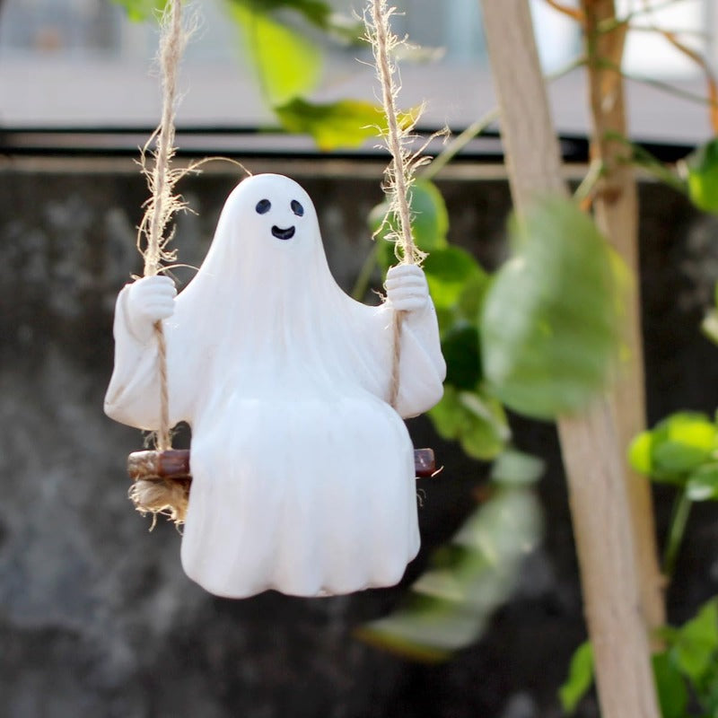 Swing Ghost Statue Outdoor Halloween Decor