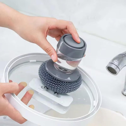 Kitchen Soap Dispensing Brush Automatic Liquid Adding PET Ball