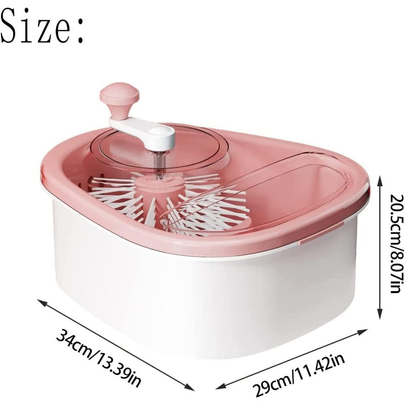 Fruit and Vegetable Washing Machine with Sided Spin Scrubber Brush